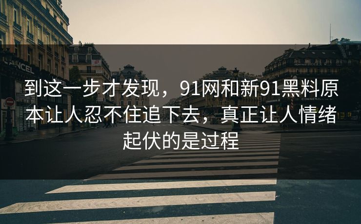 到这一步才发现,91网和新91黑料原本让人忍不住追下去,真正让人情绪起伏的是过程 到这一步才发现,91网和新91黑料原本让人忍不住追下去,真正让人情绪起伏的是过程