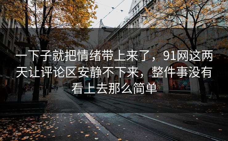 一下子就把情绪带上来了，91网这两天让评论区安静不下来，整件事没有看上去那么简单